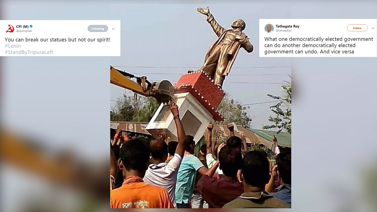 Social Media Explodes After Lenin Statue in Tripura Pulled Down