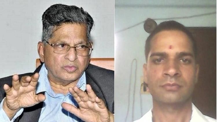 Karnataka Lokayukta Justice Vishwanath Shetty (left) and Tejaraj Sharma (right).