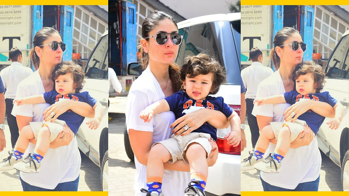 Taimur Ali Khan Pataudi with his mother, Kareena Kapoor Khan. 