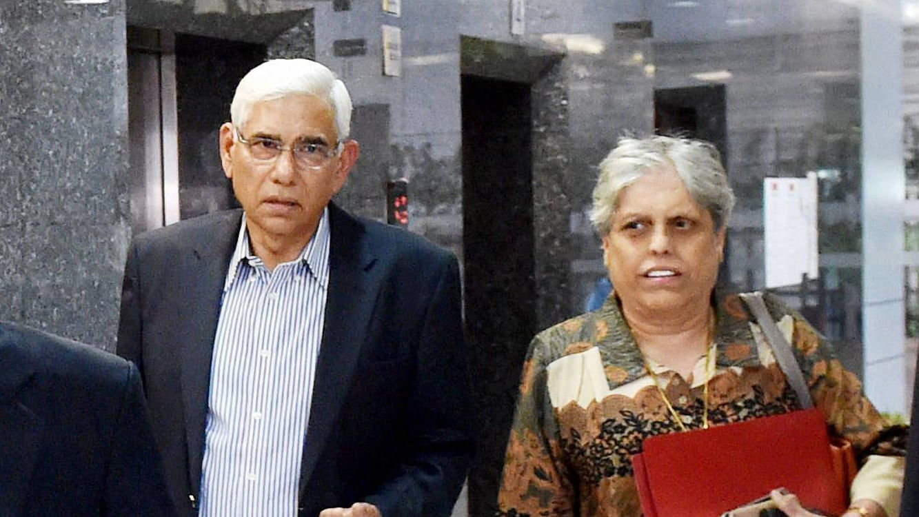 File picture of Committee of Administrators members Vinod Rai and Diana Edulji.