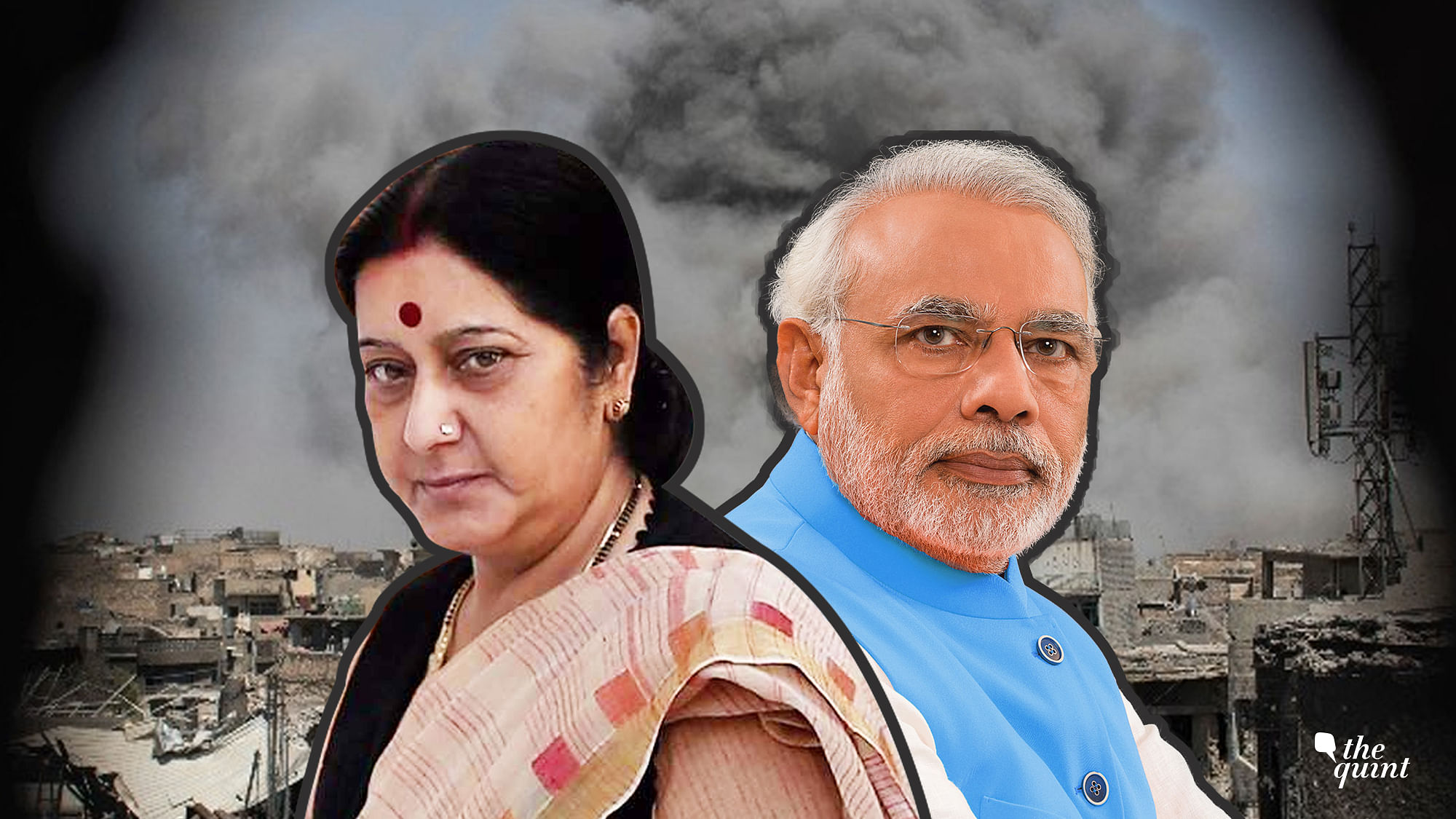 Sushma Swaraj (L), PM Modi (R)