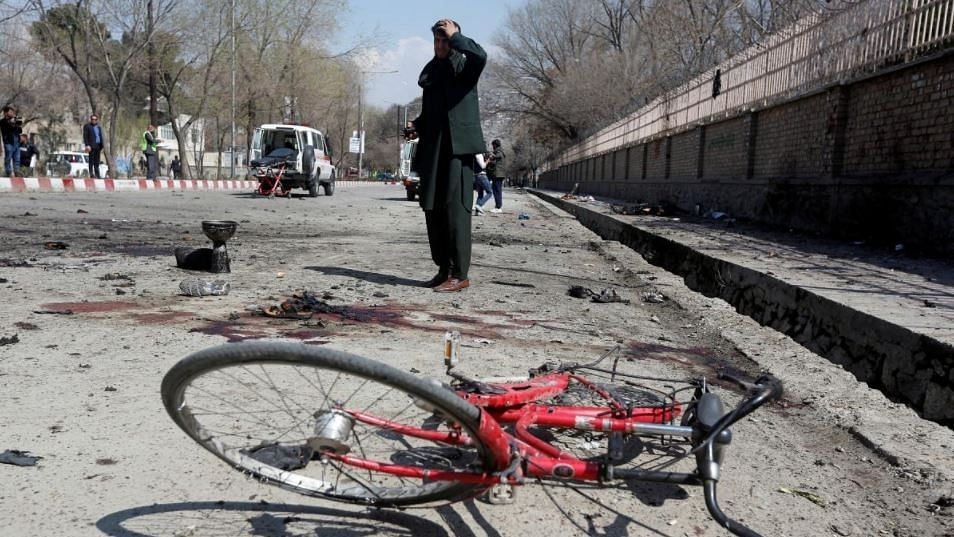 The site of a suicide attack in Kabul, Afghanistan.