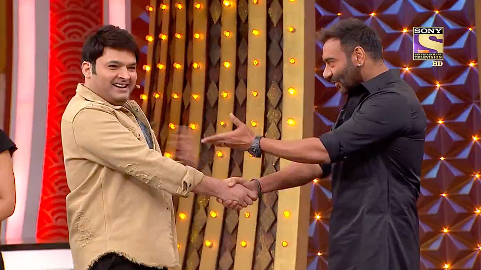 Kapil Sharma on <i>Family Time With Kapil Sharma </i>with Ajay Devgn.