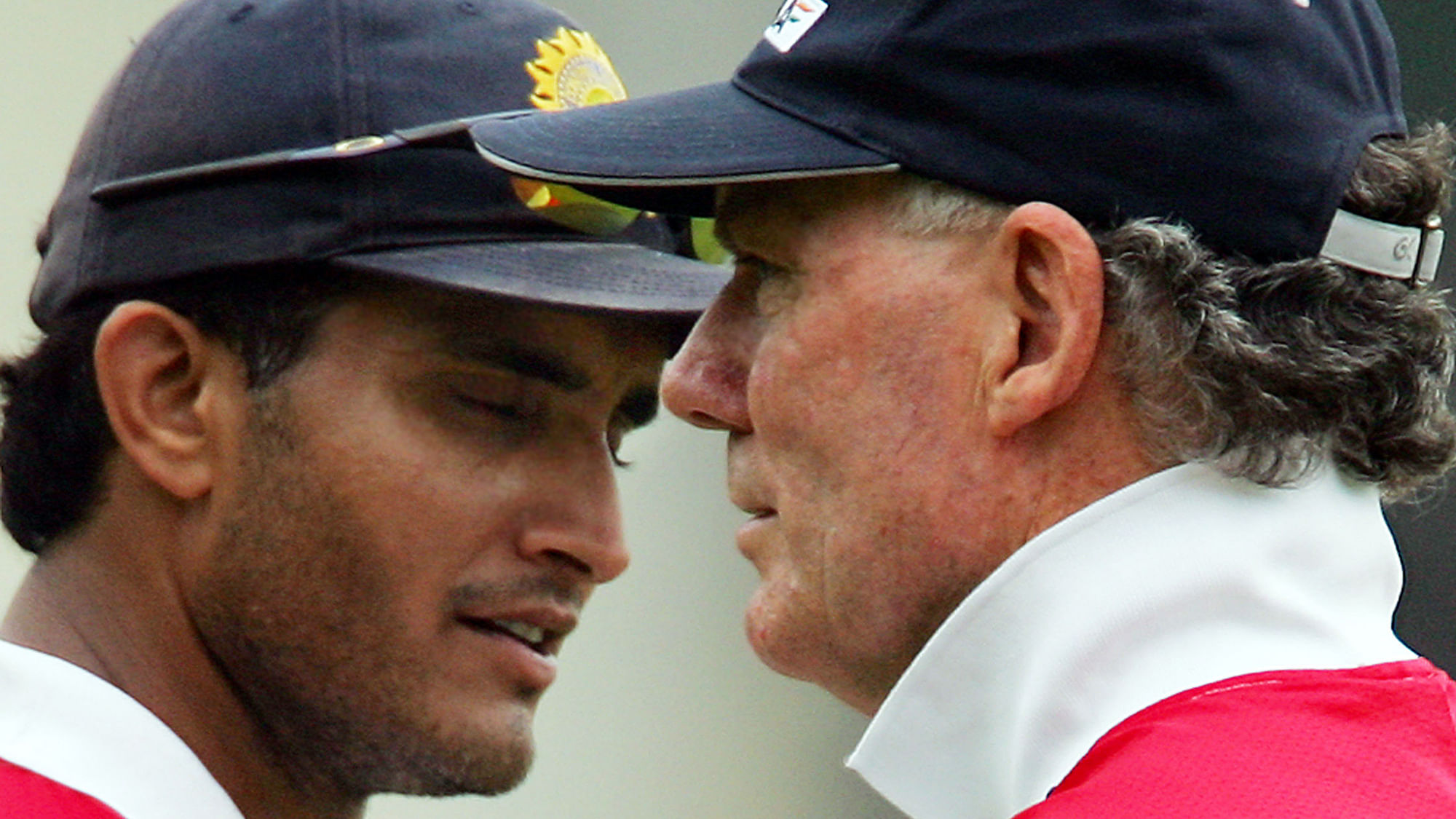 File picture of Sourav Ganguly and Greg Chappell during a training session in Chennai on December 1, 2005.