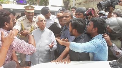 Asansol: West Bengal Governor Keshari Nath Tripathi during his visit to the strife-torn areas of Asansol, following clashes over Ram Navami rallies, on March 31, 2018. (Photo: IANS)