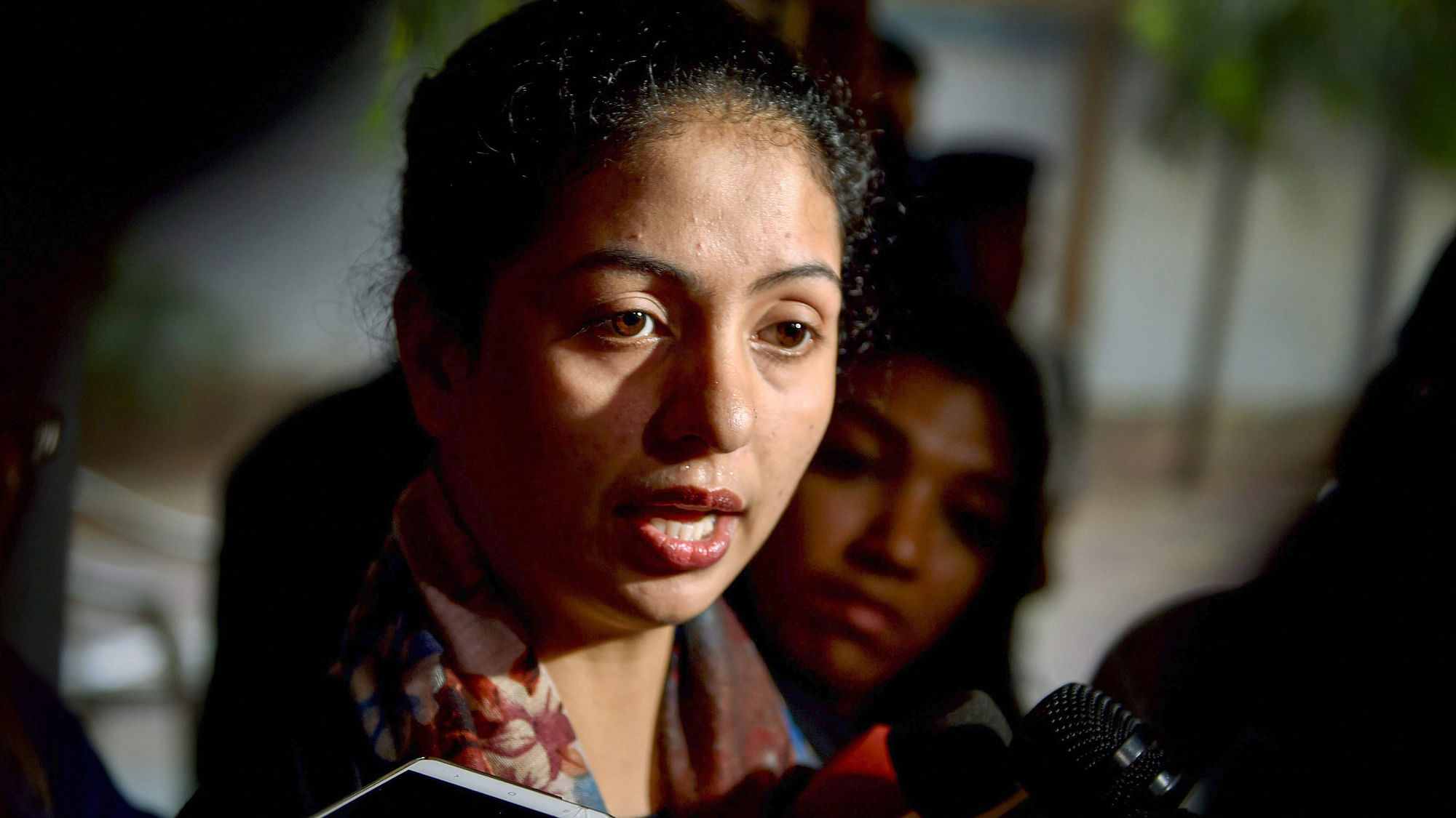 Cricketer Mohammed Shami’s wife Hasin Jahan, who has accused her husband of torture and having extra-marital affairs, talks to the media in Kolkata on Friday.&nbsp;