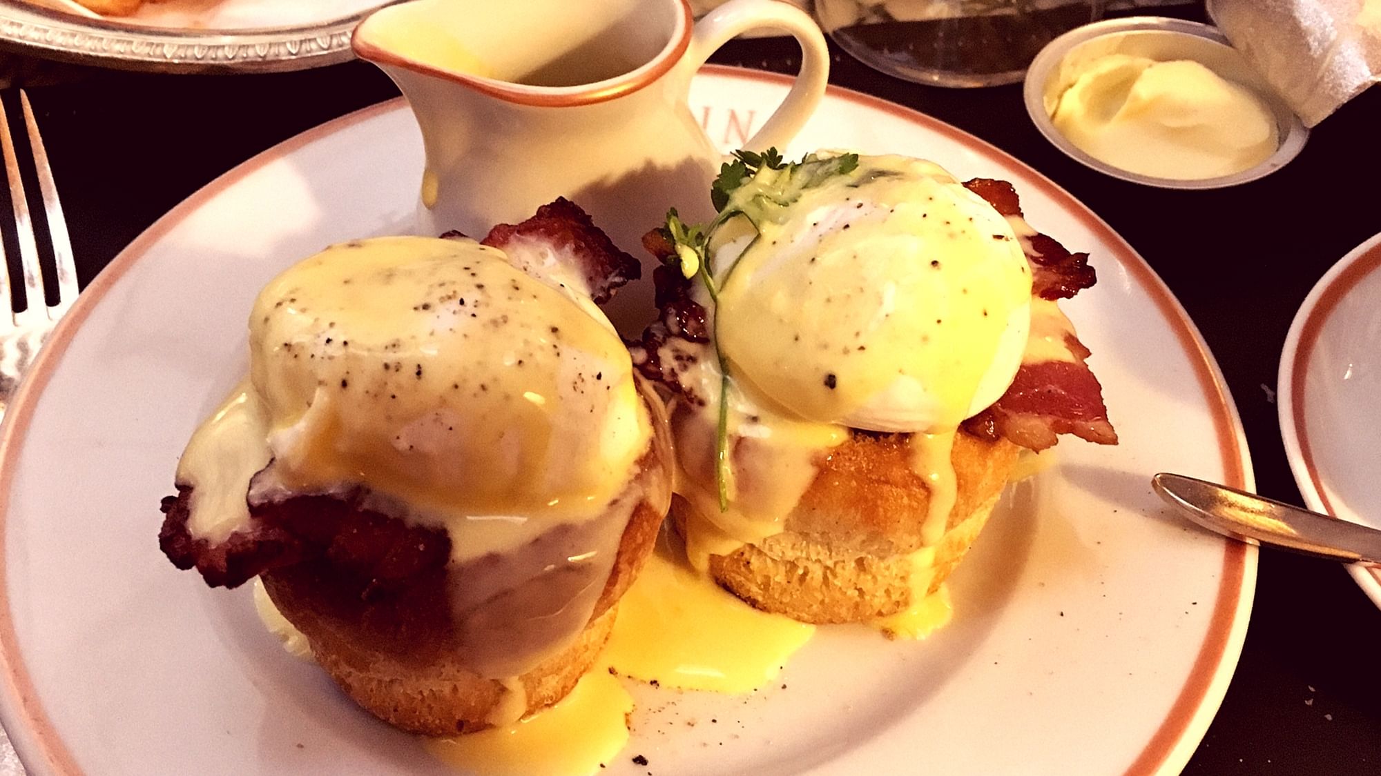 The delicious Eggs Benedict at Angelina.