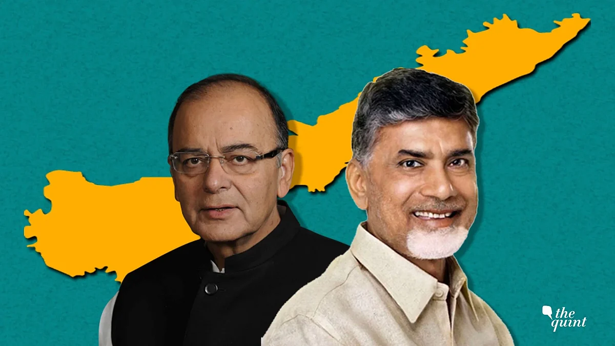 Arun Jaitley (L), Chandrababu Naidu (R).