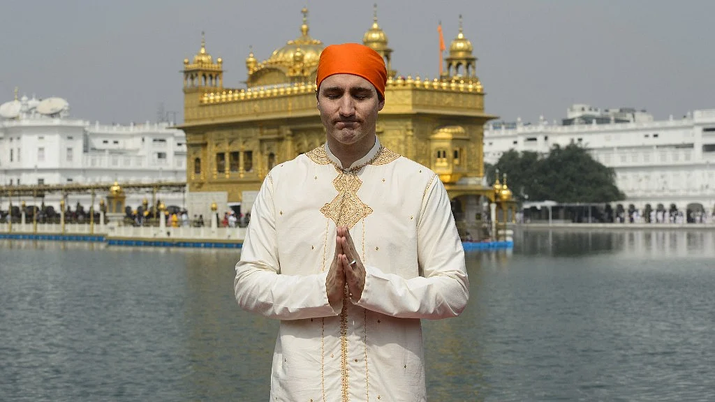 Canadian PM Justin Trudeau during his visit to the Golden Temple in Amritsar, Punjab.