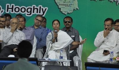 Hooghly: West Bengal Chief Minister Mamata Banerjee during an administrative meeting at Gurap in state