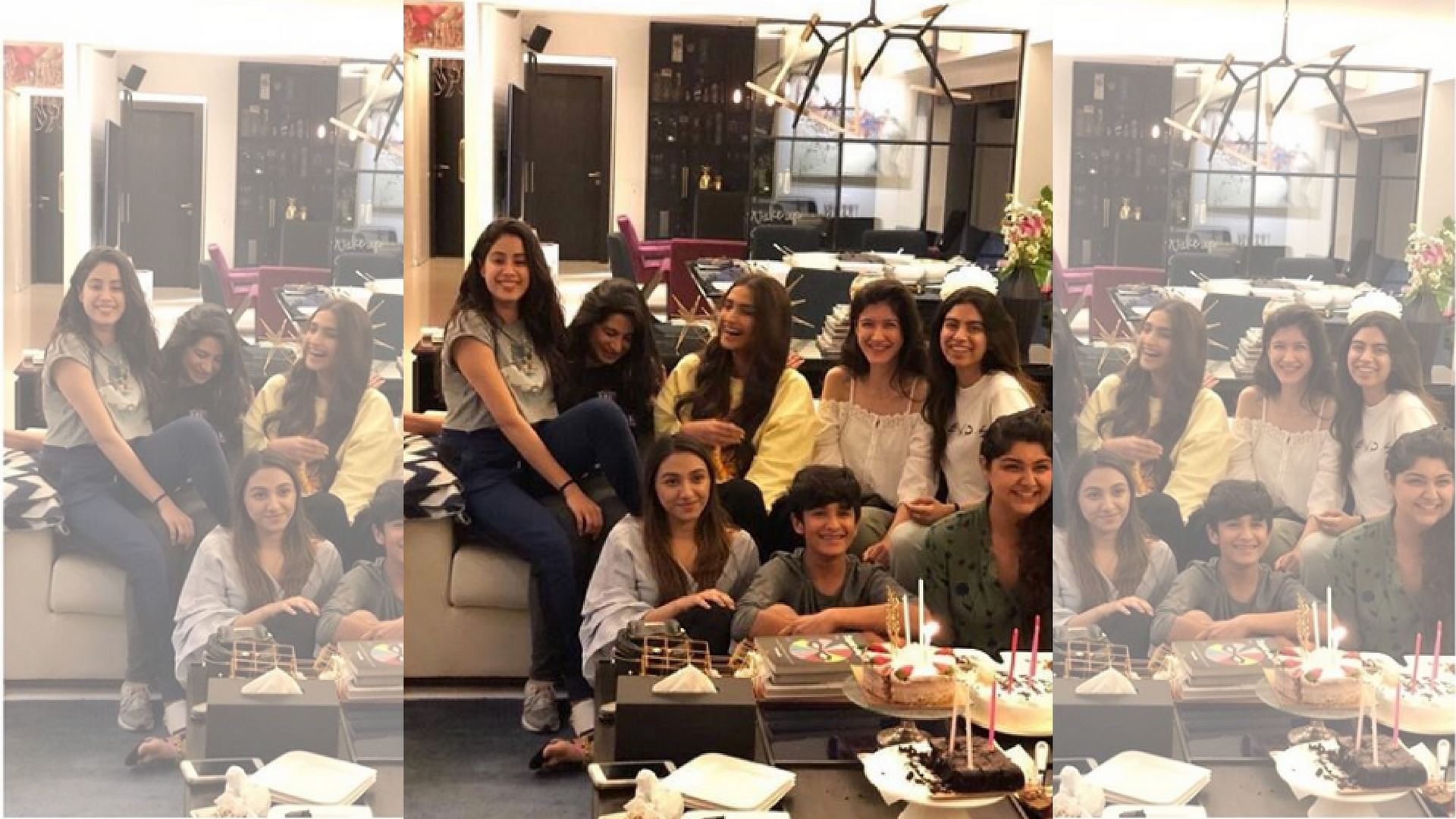 Janhvi, Rhea, Sonam, Khushi and Anshula Kapoor are seen in this picture.
