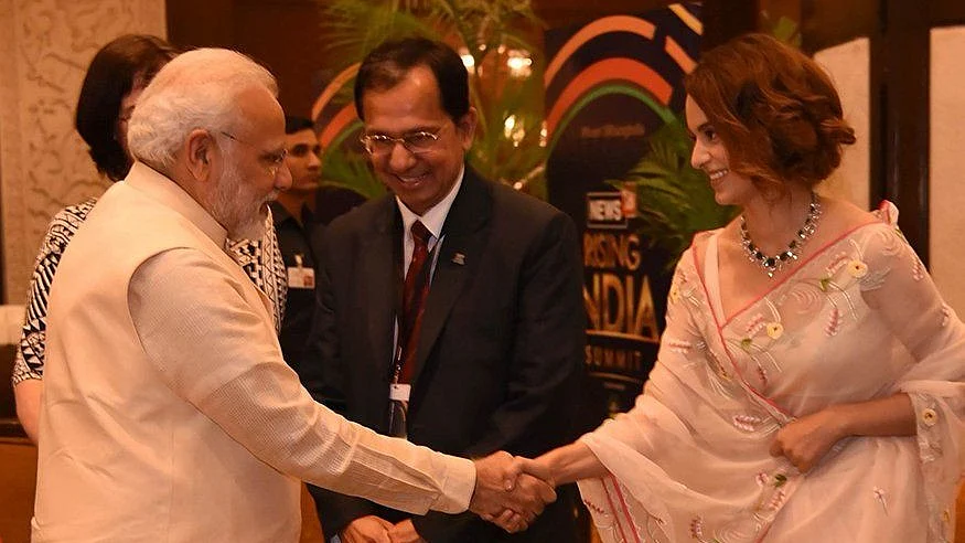 Kangana Ranaut meets Indian Prime Minister Narendra Modi. 