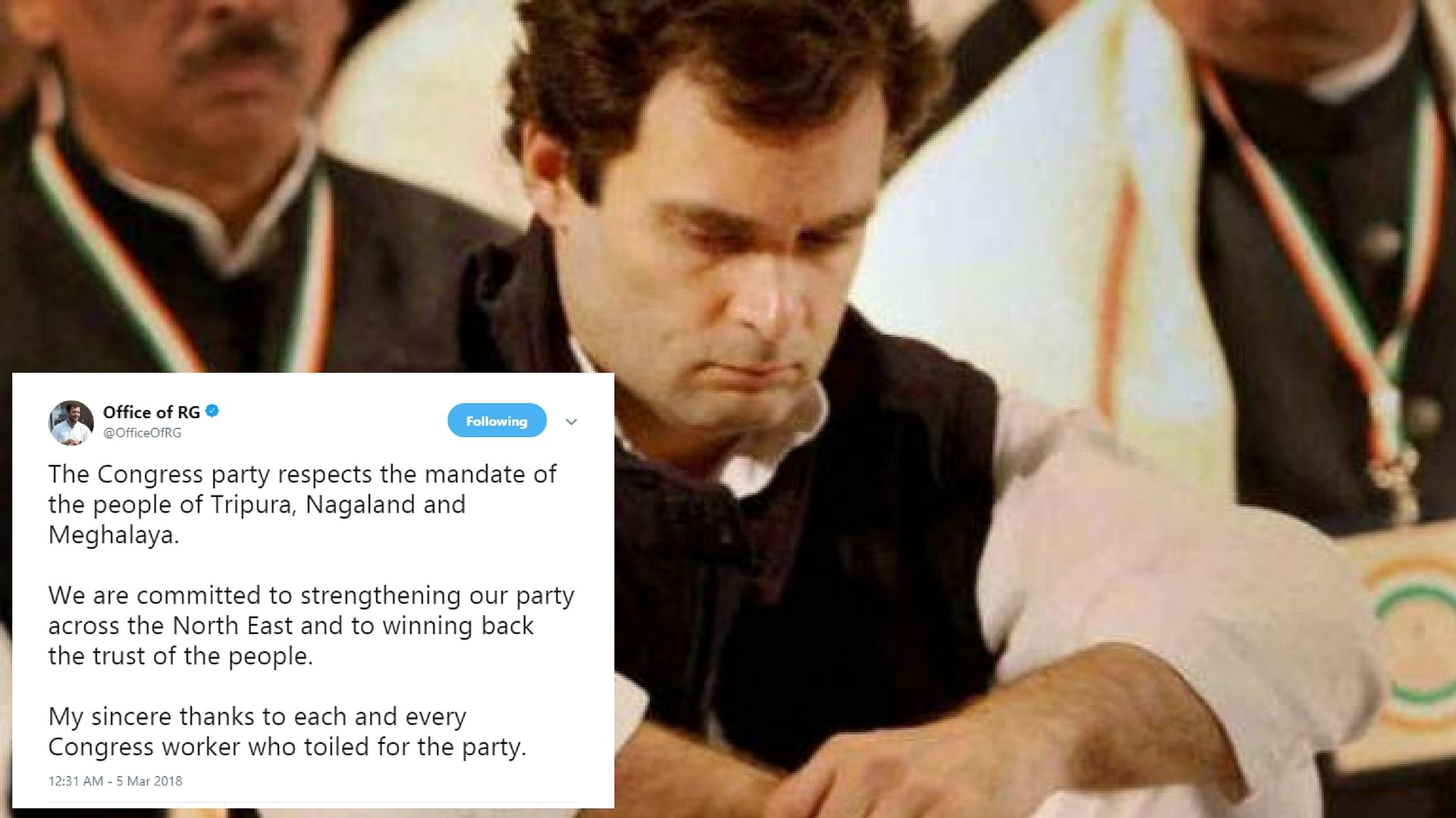 Rahul Gandhi said the Congress would now focus on ‘winning back the trust of the people’.