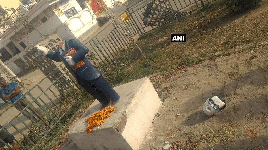 Another Ambedkar statue vandalised in Uttar Pradesh.&nbsp;