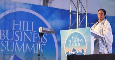 Darjeeling: West Bengal Chief Minister Mamata Banerjee addresses during Hill Business Summit in Darjeeling on March 14, 2018. (Photo: IANS)