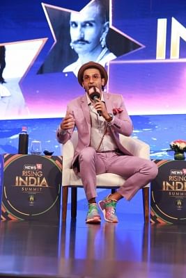 New Delhi: Actor Ranveer Singh addresses during News18 Rising India Summit in New Delhi on March 17, 2018. (Photo: Amlan Paliwal/IANS)