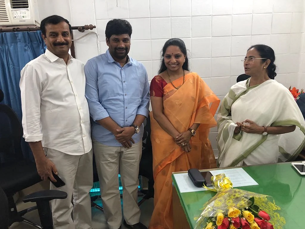 Mamata Banerjee met Telangana Rashtra Samithi MP K Kavitha, daughter of Telangana Chief Minister K Chandrasekhar Rao.