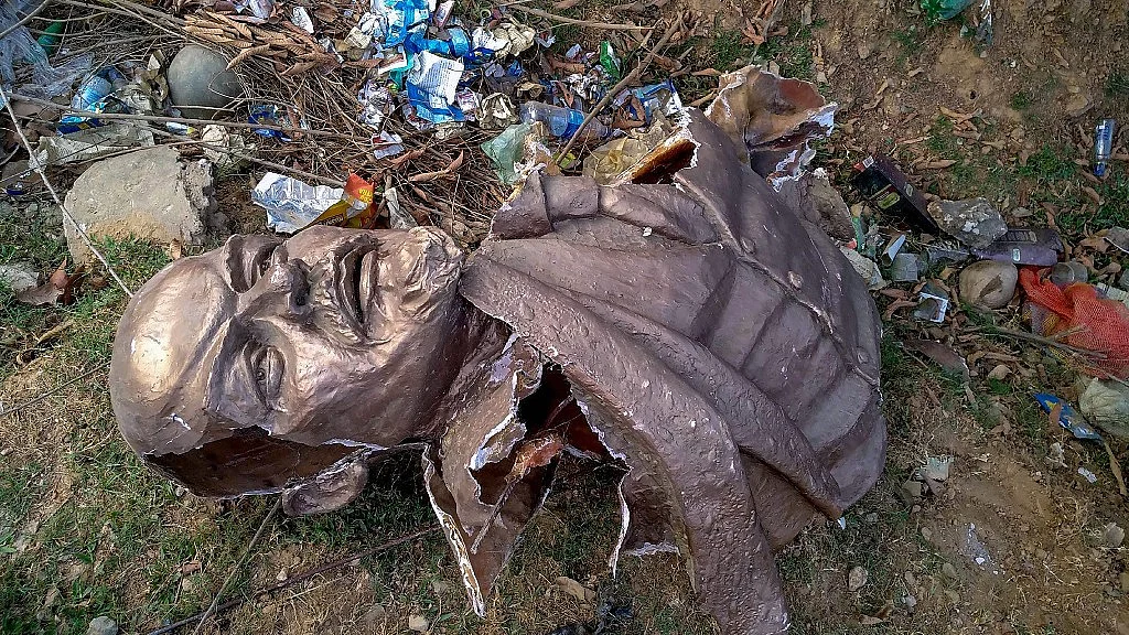 The Lenin statue that was brought down in Tripura’s Belonia on 5 March. 