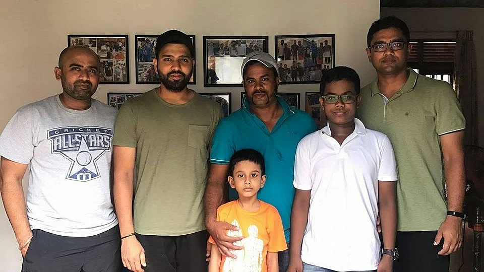 Rohit Sharma with Nilam’s family menbers.