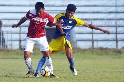 Kolkata: Players in action during the 72nd Santosh Trophy match between Goa and Mizoram in Kolkata on March 20 , 2018. (Photo: IANS)