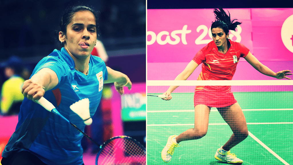 Saina Nehwal (left) will play PV Sindhu (right) on the final day of the Commonwealth Games.