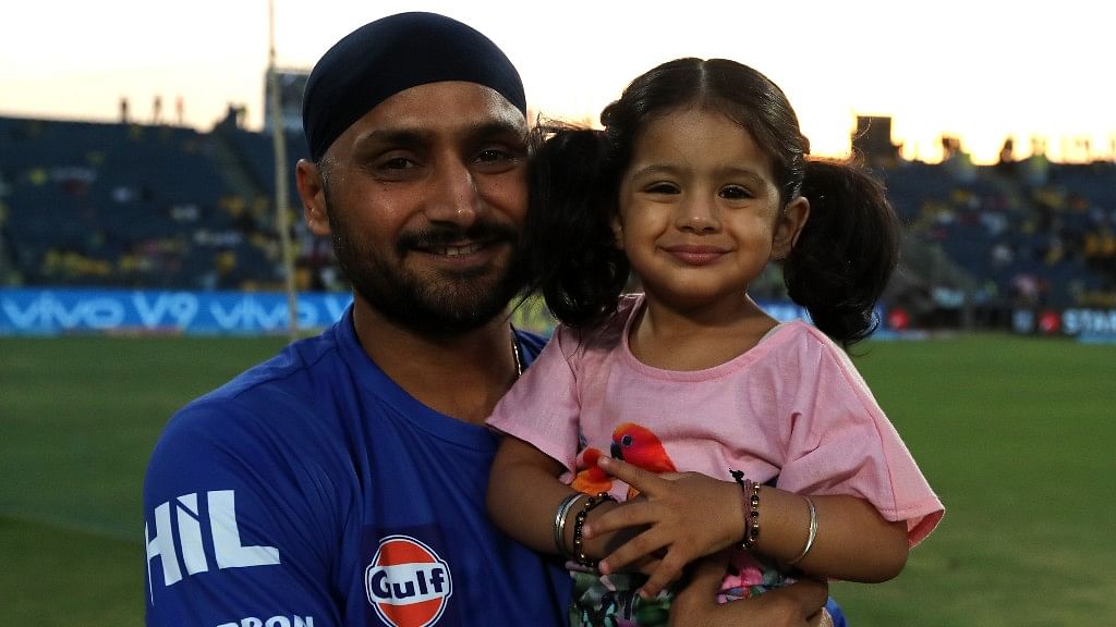Harbhajan Singh with daughter Hinaya.