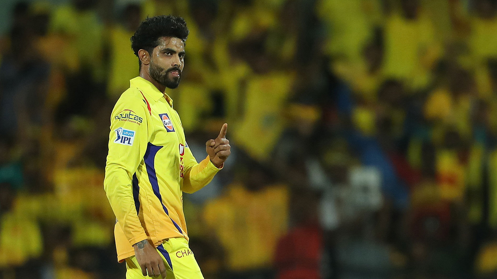 A shoe was hurled at Indian cricketer Ravindra Jadeja during an IPL match.
