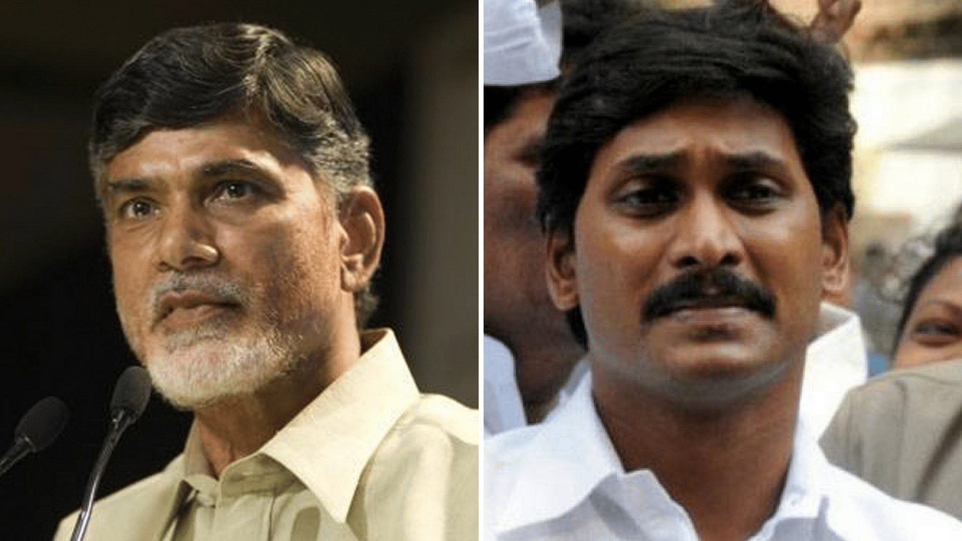 Andhra Pradesh Chief Minister Chandrababu Naidu (left) and YSRCP Chief Jagan Mohan Reddy.