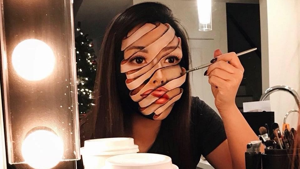 This makeup artist uses her own face as a canvas to create creepy photo-realist illusions.