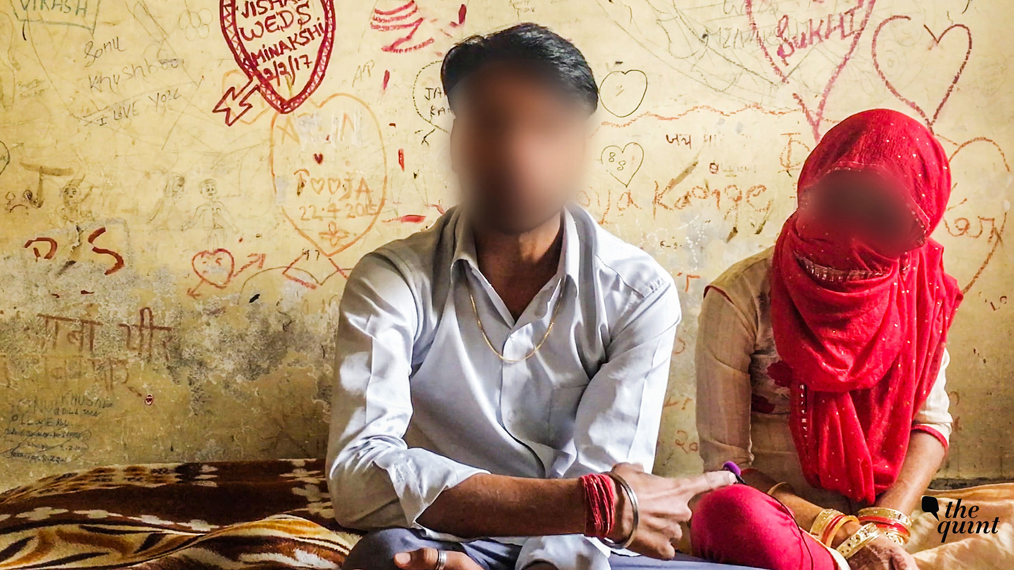A newly-wed couple inside a ‘safe house’ in Haryana.