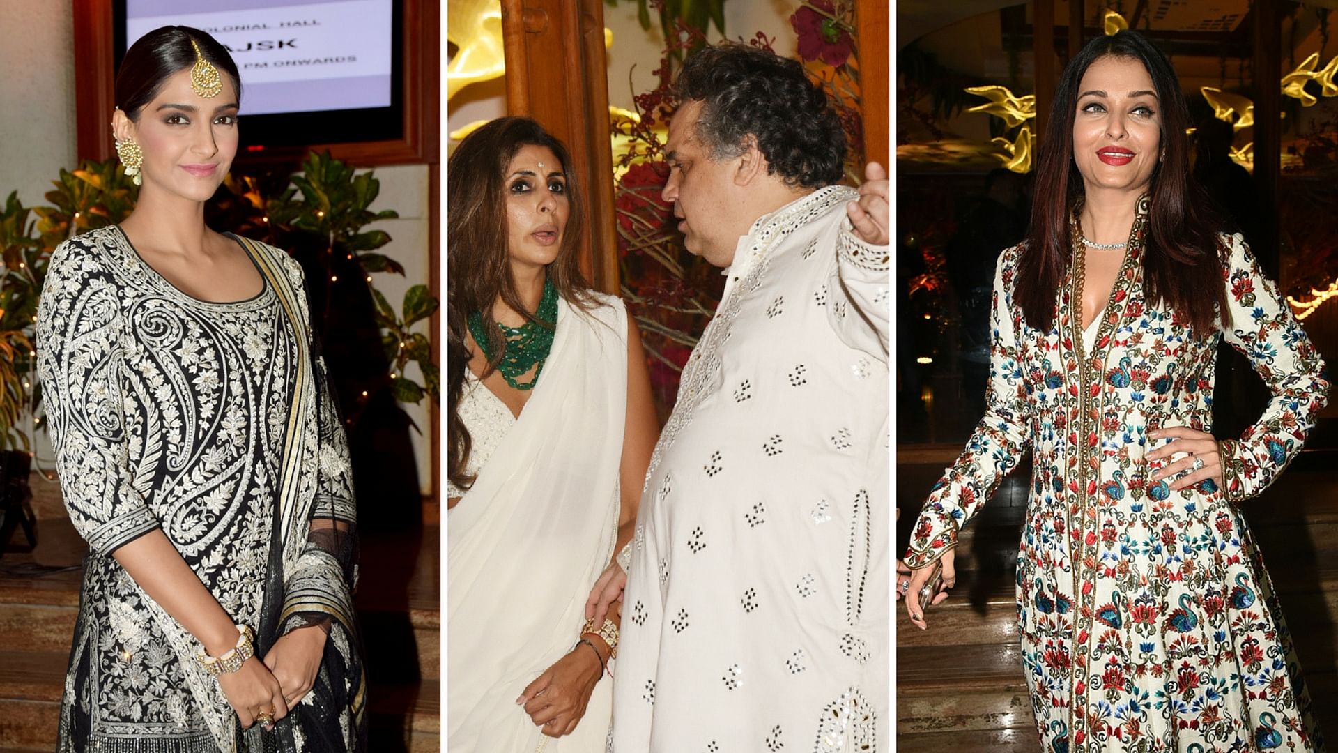 Sonam Kapoor, Shweta Bachchan and Aishwarya Rai attend Sandeep Khosla’s niece’s wedding.&nbsp;
