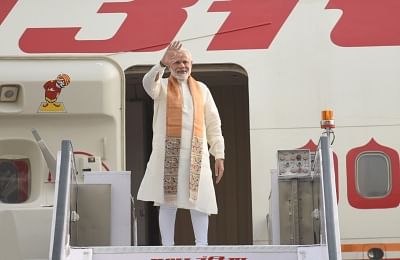 New Delhi: Prime Minister Narendra Modi emplanes for China from New Delhi on April 26, 2018. (Photo: IANS/PIB)