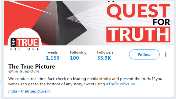 A screenshot of the Twitter handle of ‘The True Picture.’