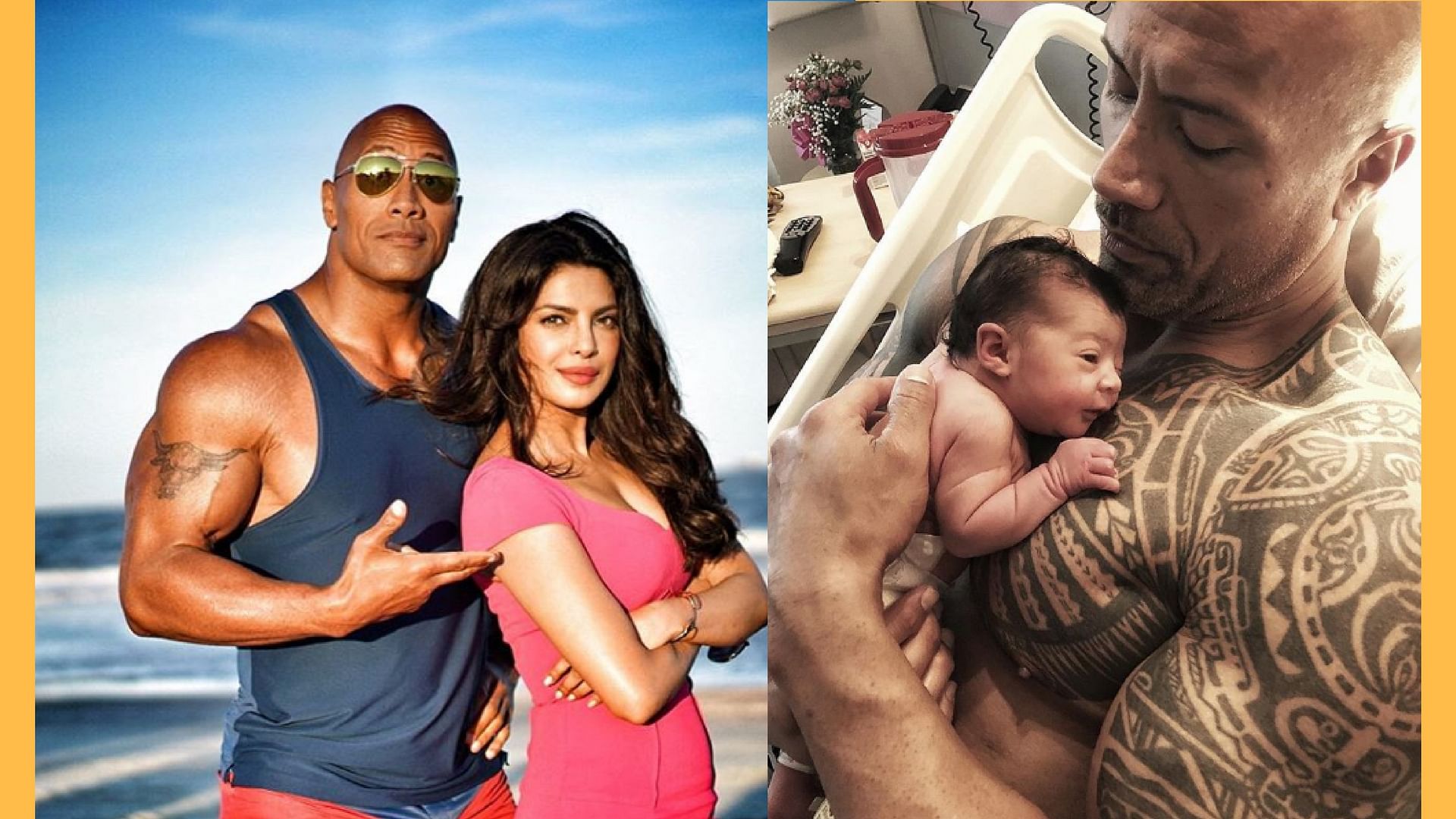 Dwayne Johnson posts a picture of his newborn baby girl.