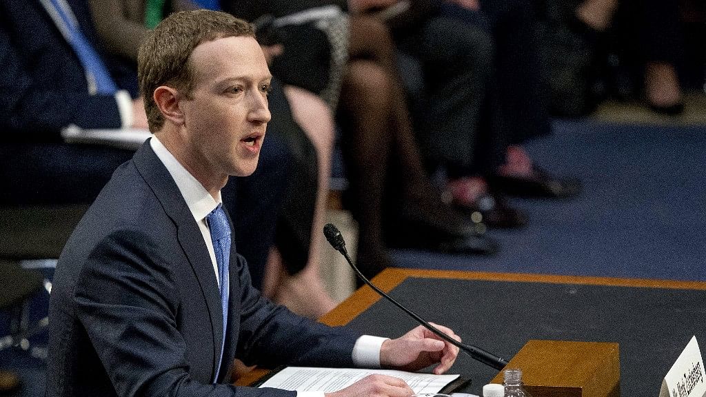 Facebook CEO Mark Zuckerberg at the US Senate hearing.