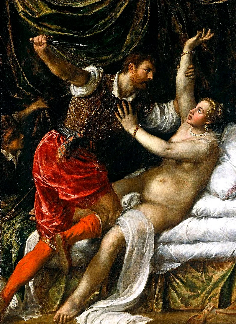 <a href="https://en.wikipedia.org/wiki/Titian">Titian</a>‘s <i><a href="https://en.wikipedia.org/wiki/Tarquin_and_Lucretia">Tarquin and Lucretia</a></i> (1571)