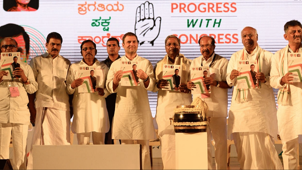 Rahul Gandhi launched the manifesto of the Congress party, ahead of the Assembly elections in Karnataka.&nbsp;