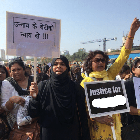 Mumbai protests against the Unnao and Kathua rape cases at Azad Maidan.