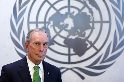 UNITED NATIONS, March 5, 2018 (Xinhua) -- Former New York City Mayor Michael Bloomberg is seen at the UN headquarters in New York, on March 5, 2018. Michael Bloomberg has been appointed as special envoy of UN Secretary-General Antonio Guterres for climate action, the UN press service said on Monday. (Xinhua/Li Muzi/IANS)