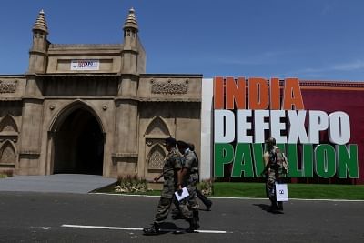 Chennai: Defence personnel at DefExpo 2018 in Chennai on April 13, 2018. (Photo: IANS)