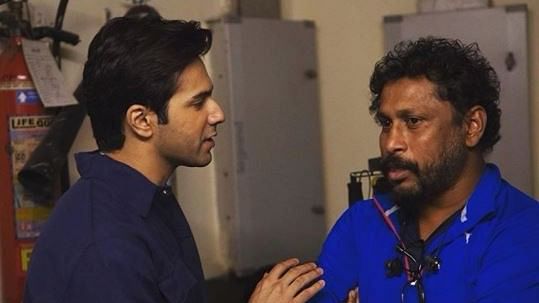 Varun and Shoojit on the sets of <i>October</i>.