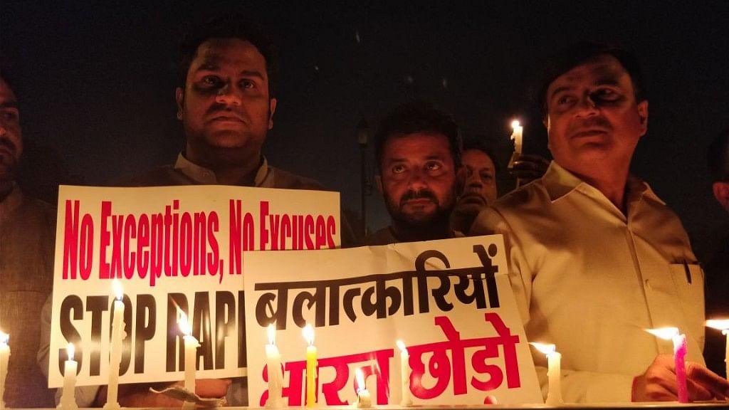 People protesting against the Kathua rape at India Gate in New Delhi. Image used for representative purposes.