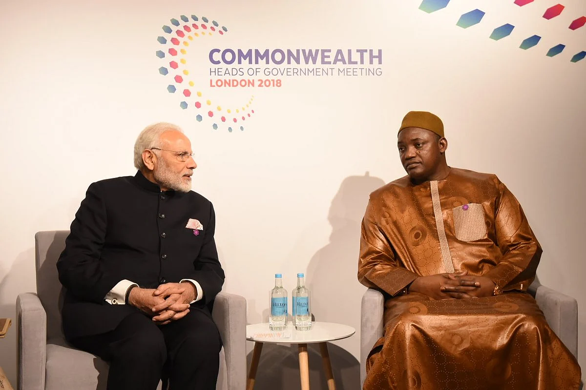 PM Modi meets with President of Gambia, Adama Barrow on the sidelines of the CHOGM.