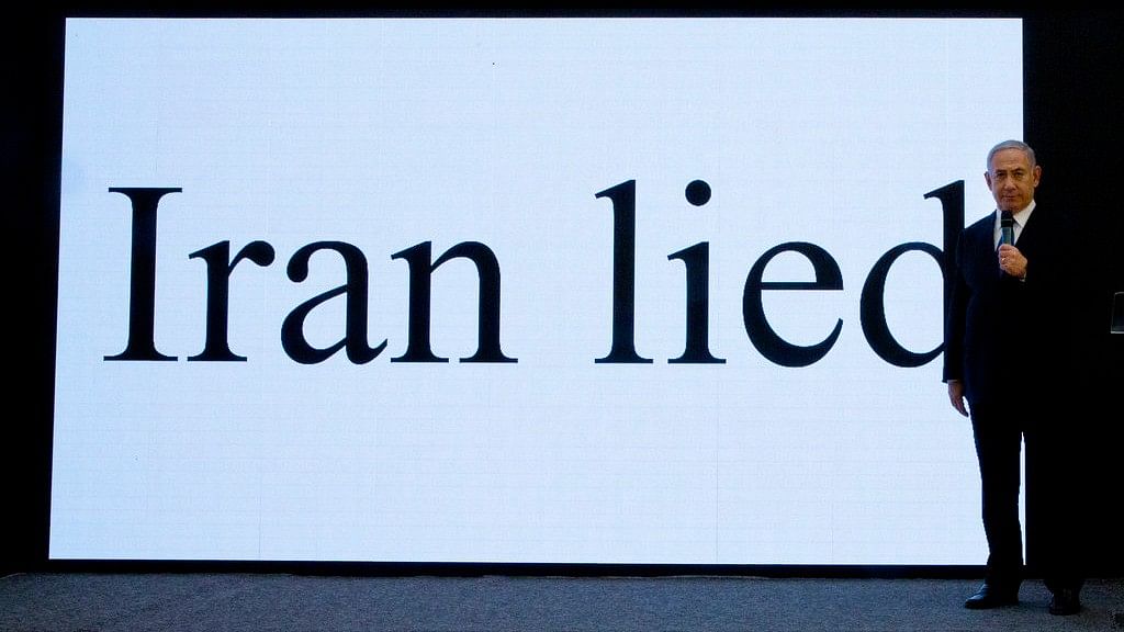Benjamin Netanyahu, Prime Minister of Israel, presented ‘evidence’ that Iran was lying about possessing nuclear weapons.