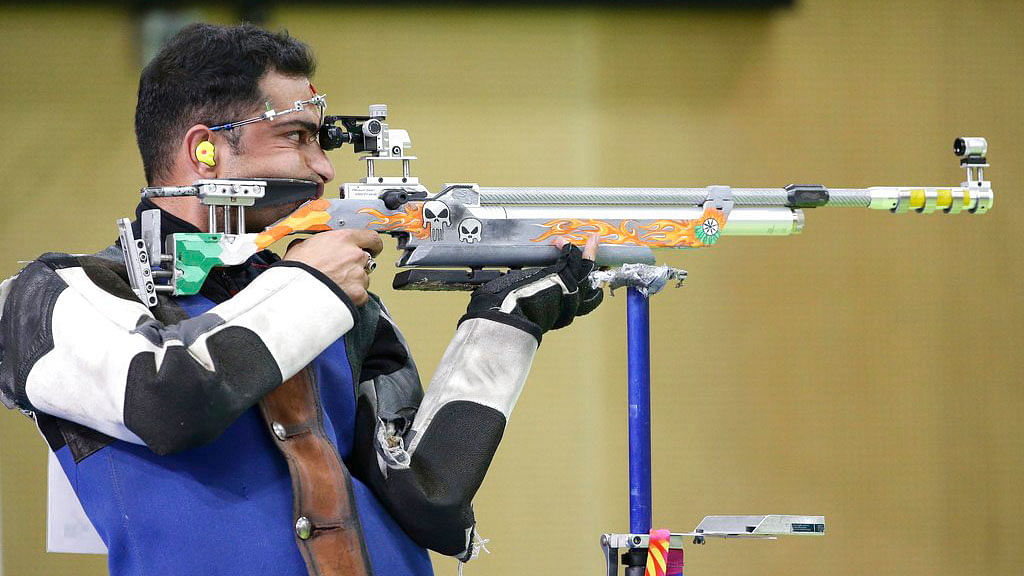 Indian shooter Ravi Kumar in competition during the 21st Commonwealth Games in Gold Coast last year.