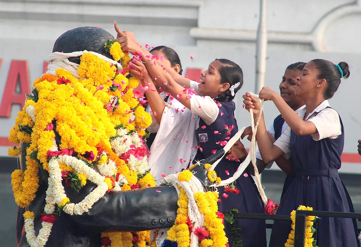Surat: People pay tribute to Dr BR Ambedkar on his birth anniversary in Surat on Saturday. 