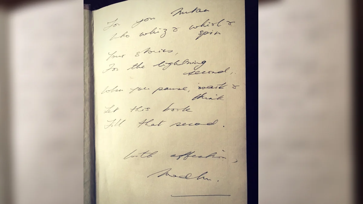I found a gift on my table – Vikram Seth’s just released book All You Who Sleep Tonight with a handwritten note from my boss!
