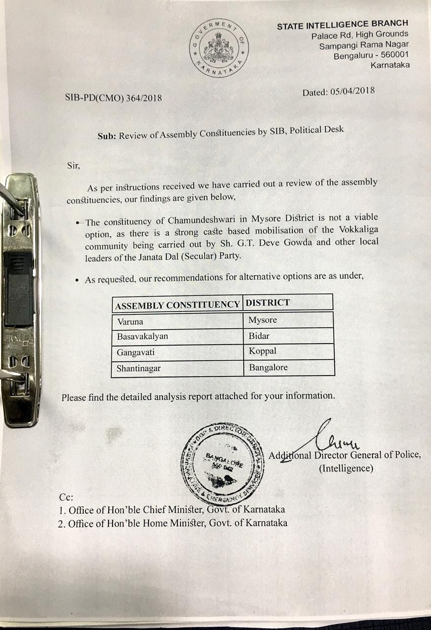Fake documents including a candidate list and intelligence report have been doing rounds in Karnataka last week. 