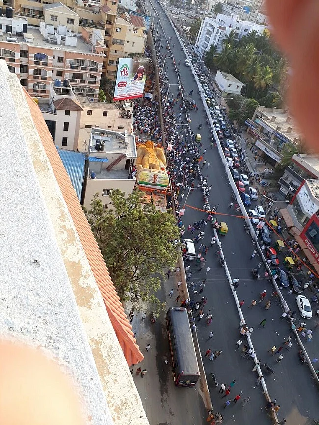 Road Destroyed & Traffic Stalled, All For a Massive Hanuman Statue