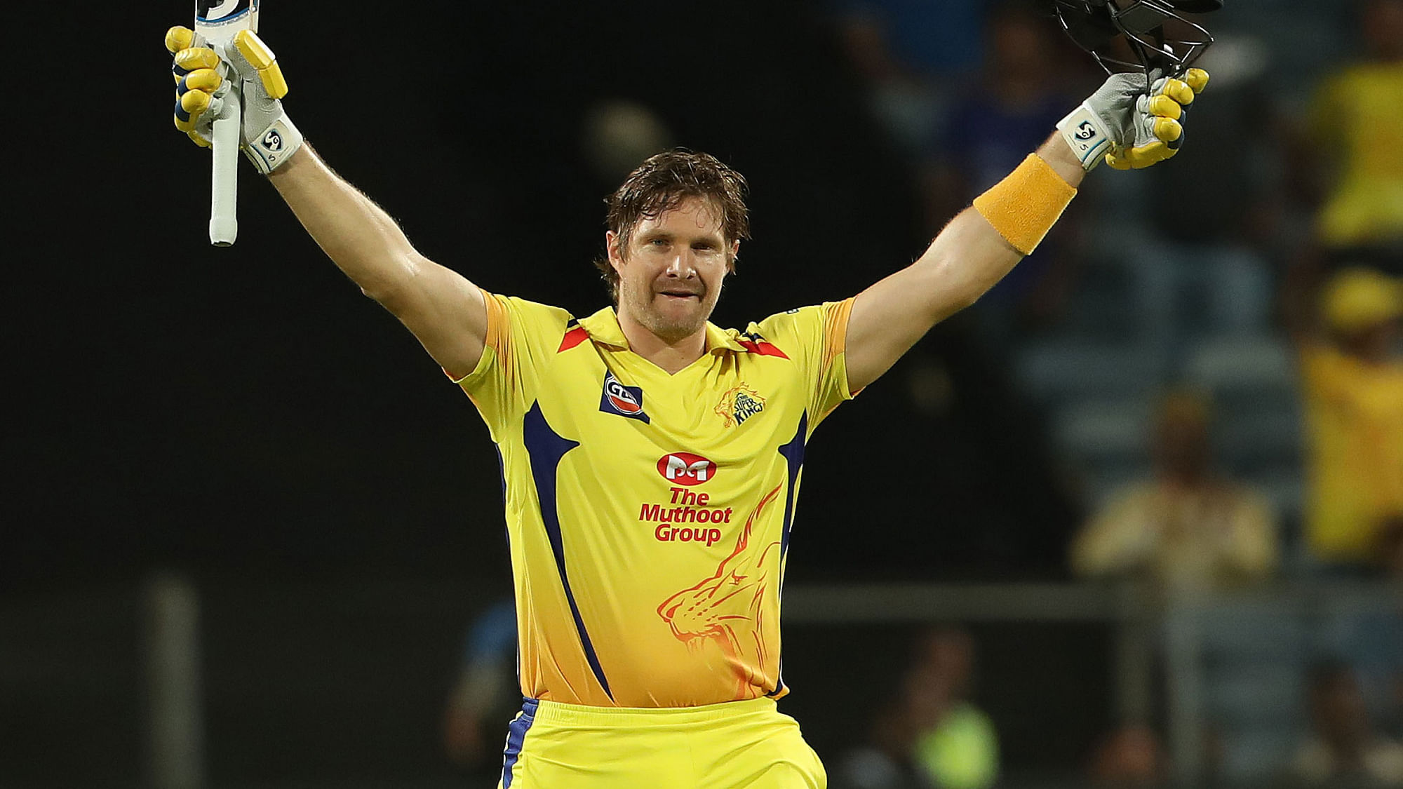 Shane Watson scores a century against Rajasthan Royals in Pune on Friday.